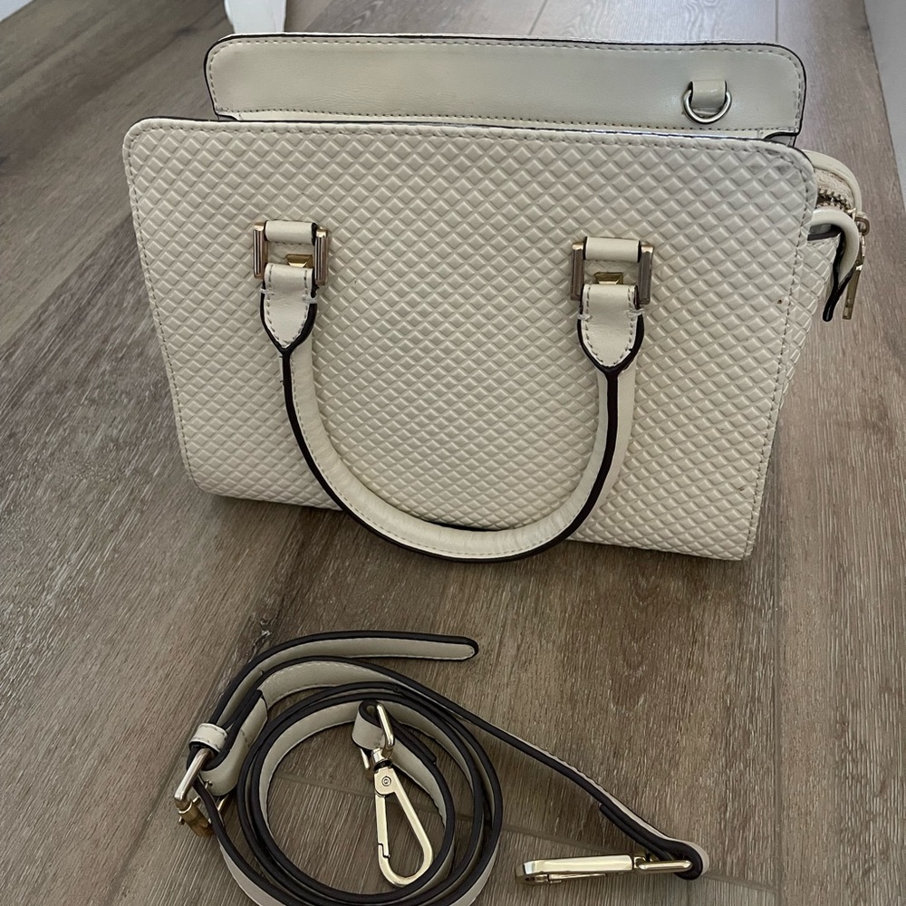 White leather purse